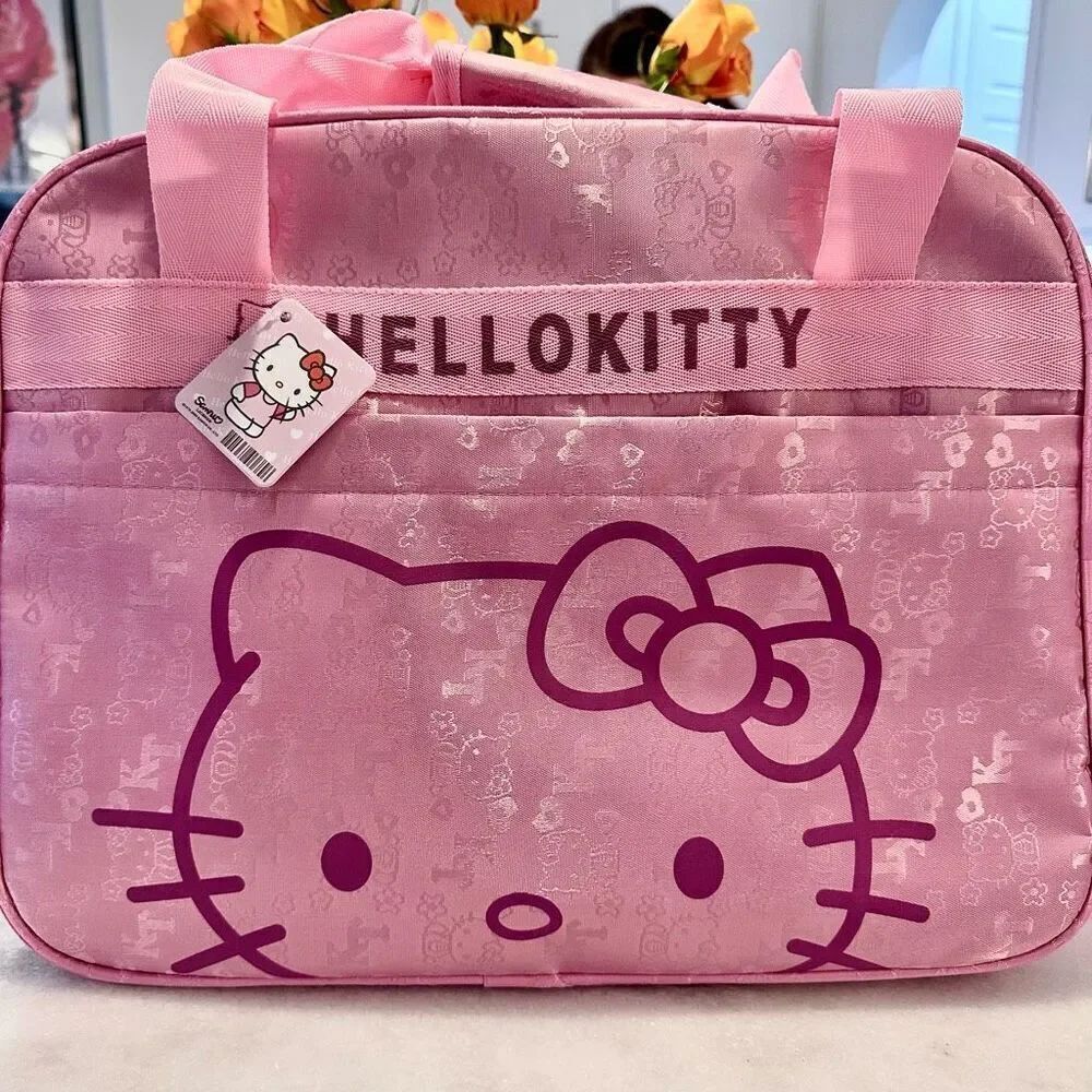 Iconic Sanrio Hello Kitty Large Lightweight Travel Weekender Carry On Bag Luggag